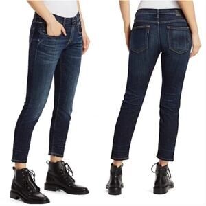 R13 Jeans Womens 27 Blue Biker Boy Howell Indigo Skinny Stretch Made Italy